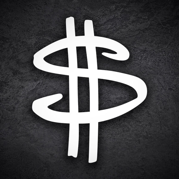 Adesivi per Auto e Moto: Doodle Graffiti Simbolo del Dollaro