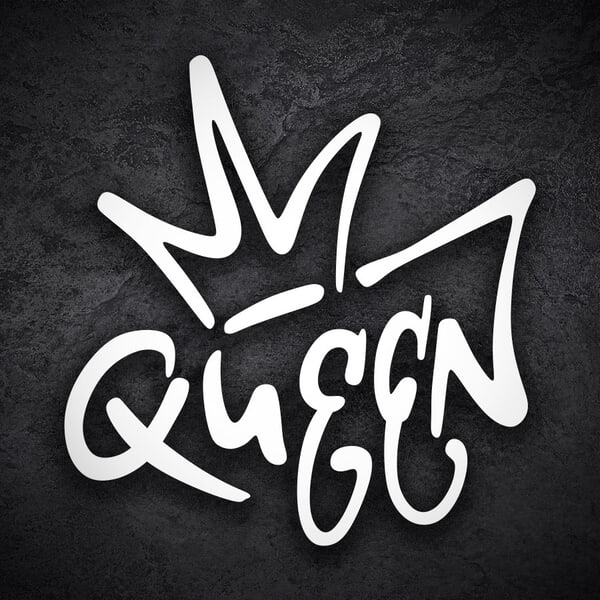 Adesivi per Auto e Moto: Scritta Queen graffiti con corona