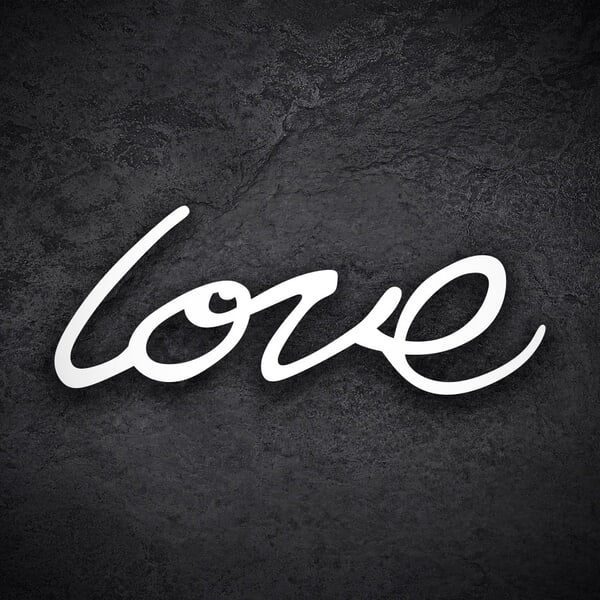 Adesivi per Auto e Moto: Scritta corsiva Love