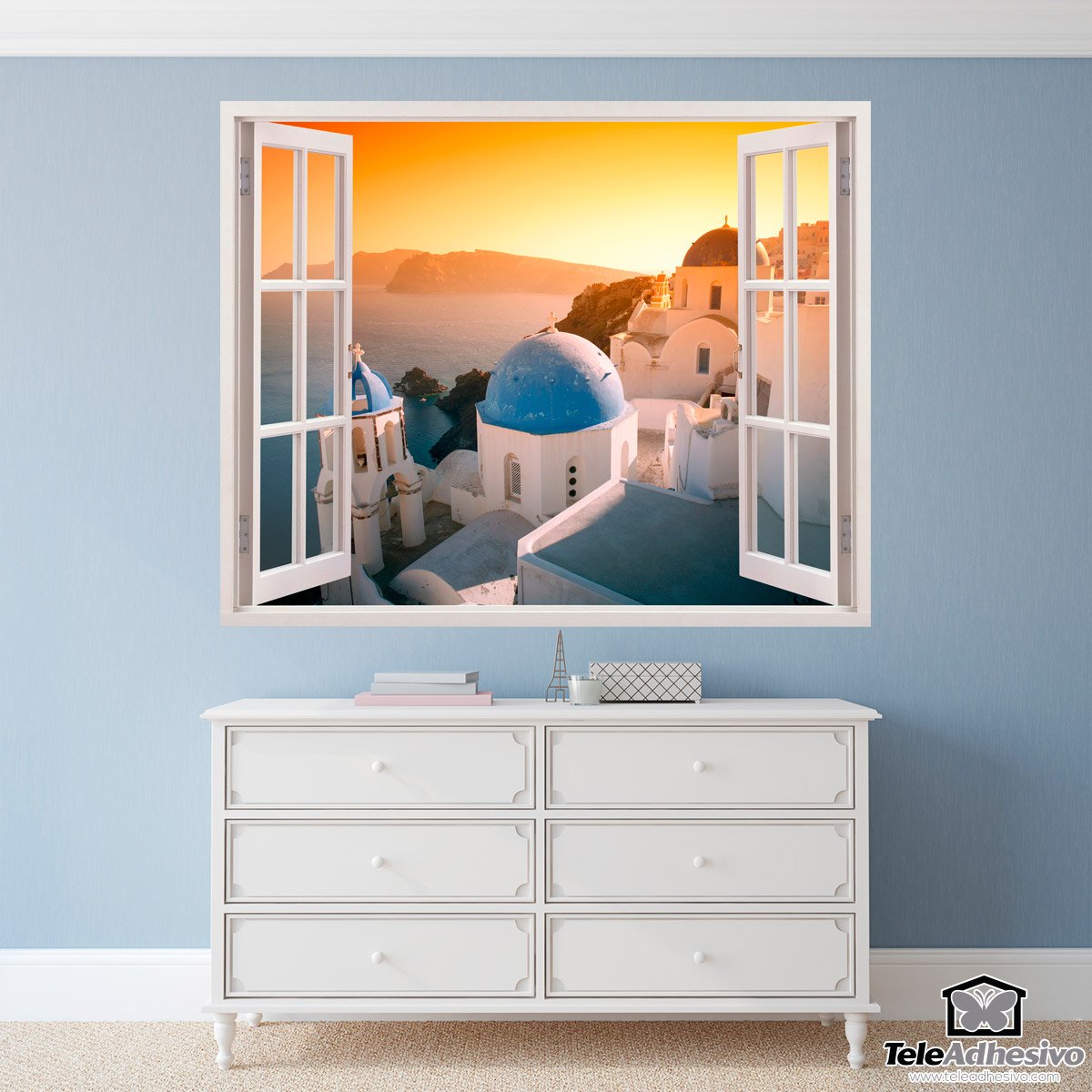 Adesivi Murali: Tramonto a Santorini