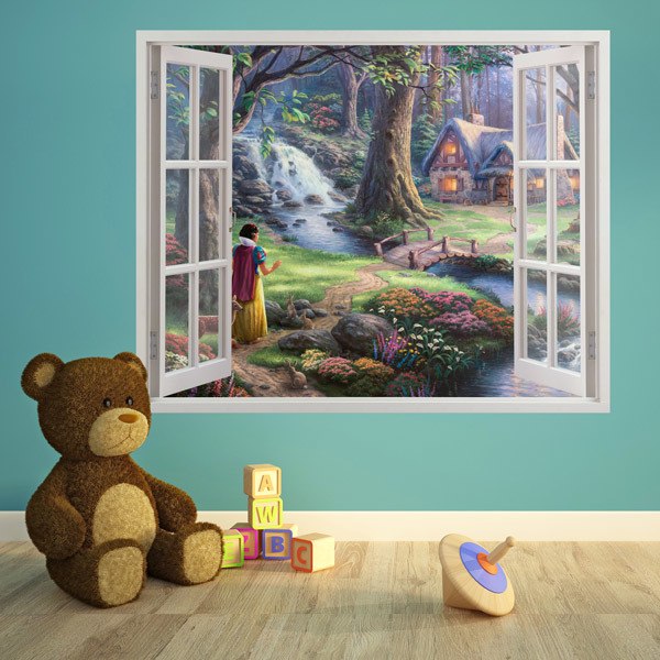 Adesivi per Bambini: La finestra Biancaneve nel bosco