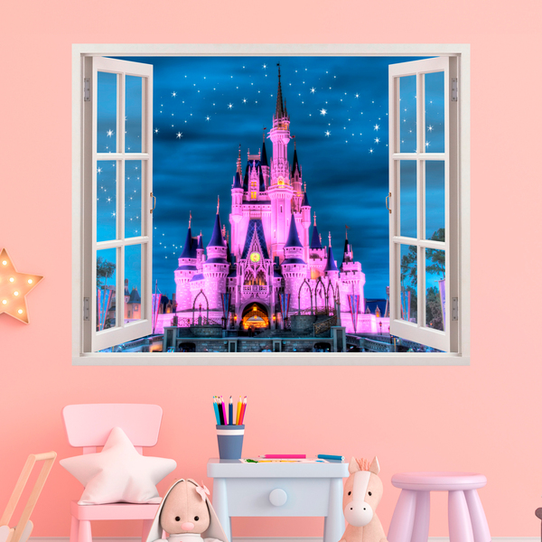 Adesivi per Bambini: Finestra Castello di Disney 1