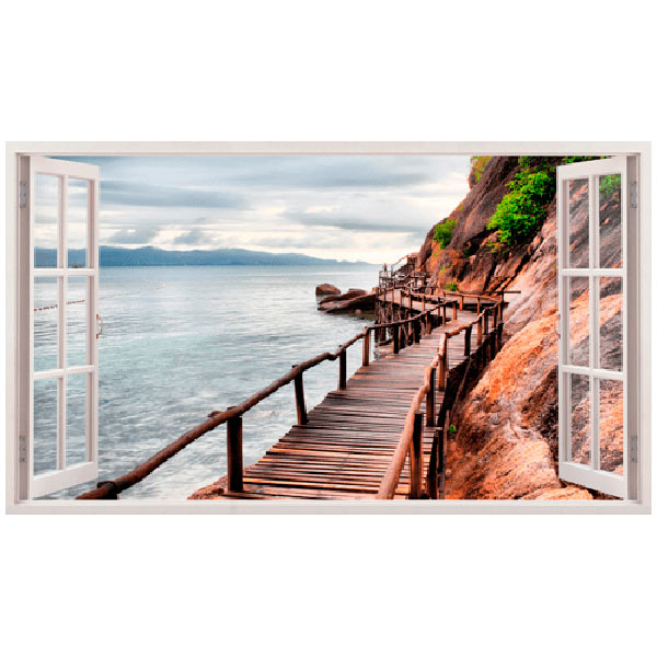 Adesivi Murali: Passerella panoramica sul mare