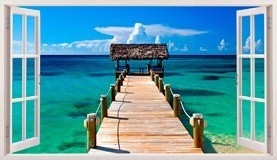 Adesivi Murali: Panoramica Porta di accesso al mare a Bahamas 5