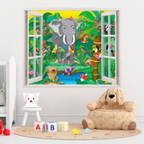 Adesivi per Bambini: Finestra La giungla 5
