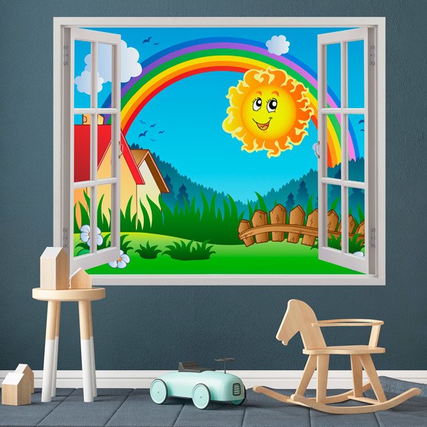 Adesivi per Bambini: Finestra del sole e dell'arcobaleno per bambini 1