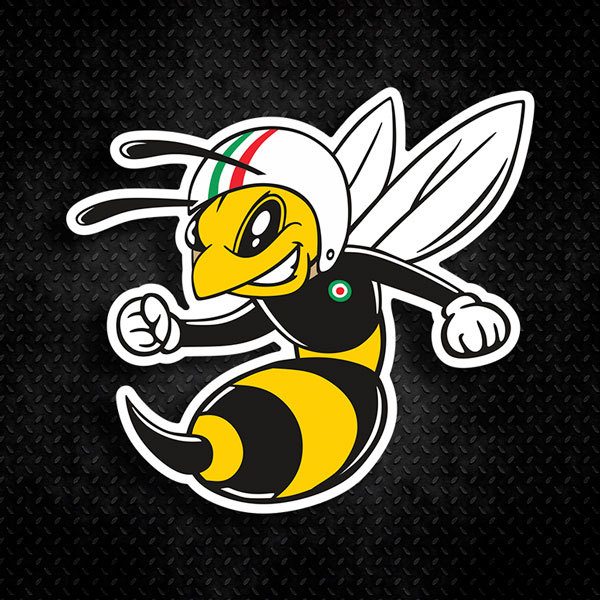 Adesivi per Auto e Moto: Vespa ape con casco tricolore