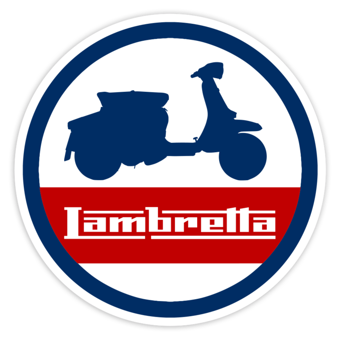 Adesivi per Auto e Moto: Lambretta Profilo Classico in Stile Retrò