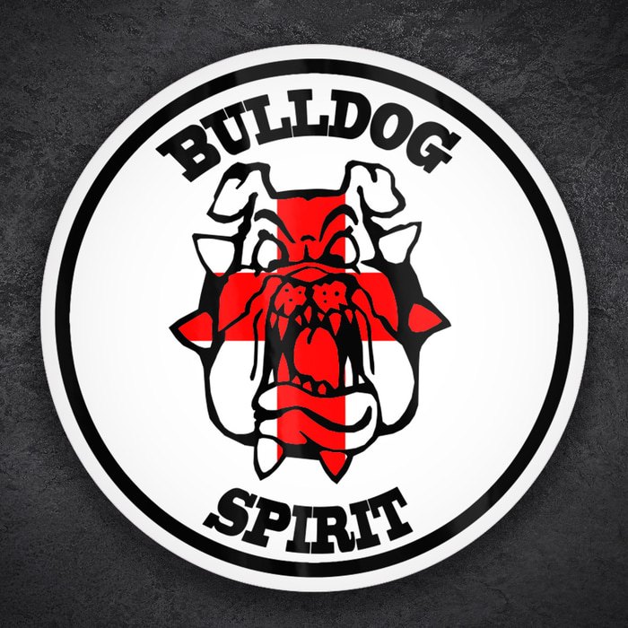 Adesivi per Auto e Moto: Spirito Bulldog con Bandiera Inglese