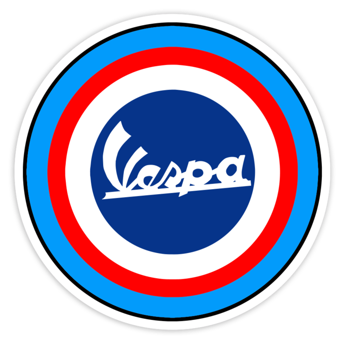 Adesivi per Auto e Moto: Emblema Vespa Mod Stile Retrò