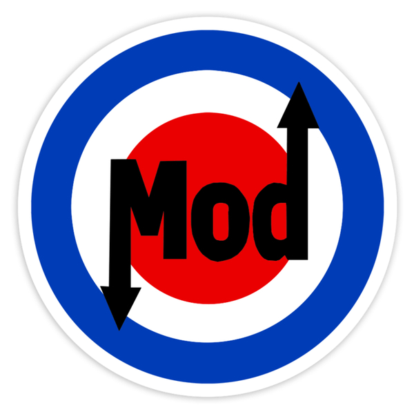 Adesivi per Auto e Moto: Emblema Mod con Frecce Stile Retrò