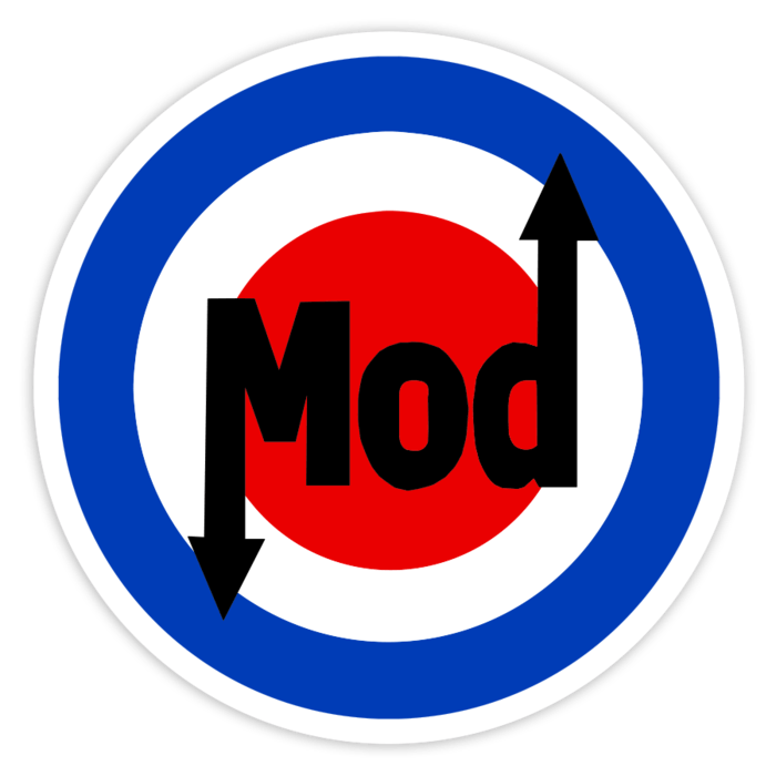 Adesivi per Auto e Moto: Emblema Mod con Frecce Stile Retrò