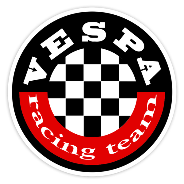 Adesivi per Auto e Moto: Vespa Racing Team con Motivo a Scacchi