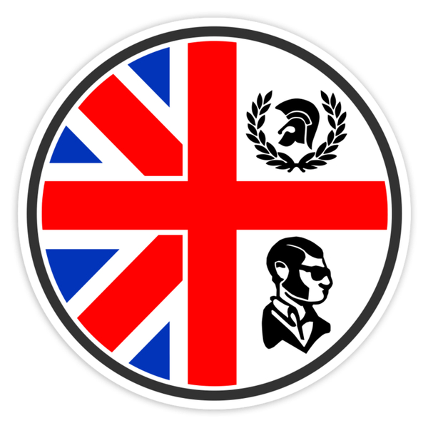 Adesivi per Auto e Moto: Emblema Skinhead UK con Croce e Trojan