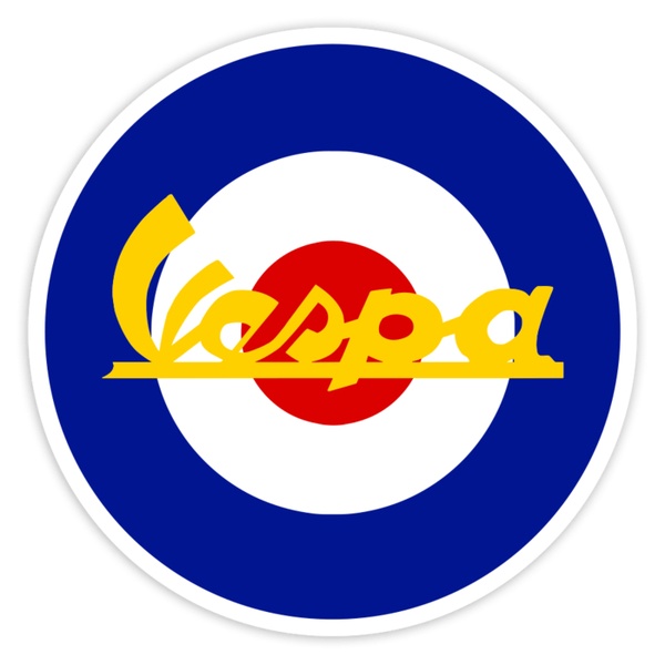 Adesivi per Auto e Moto: Emblema Mods RAF Giallo Vespa