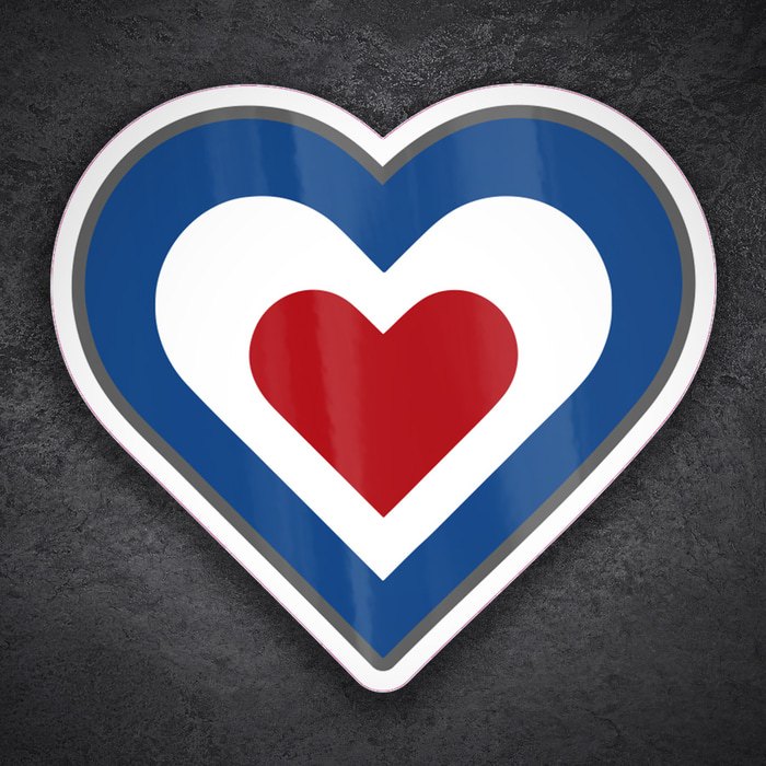 Adesivi per Auto e Moto: Cuore Mods RAF Stile Retrò