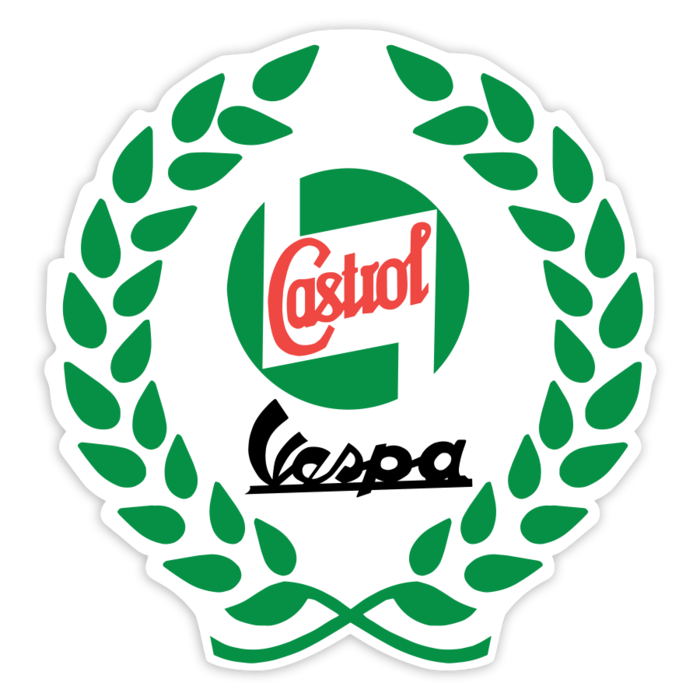 Adesivi per Auto e Moto: Castrol Vespa con Corona dAlloro