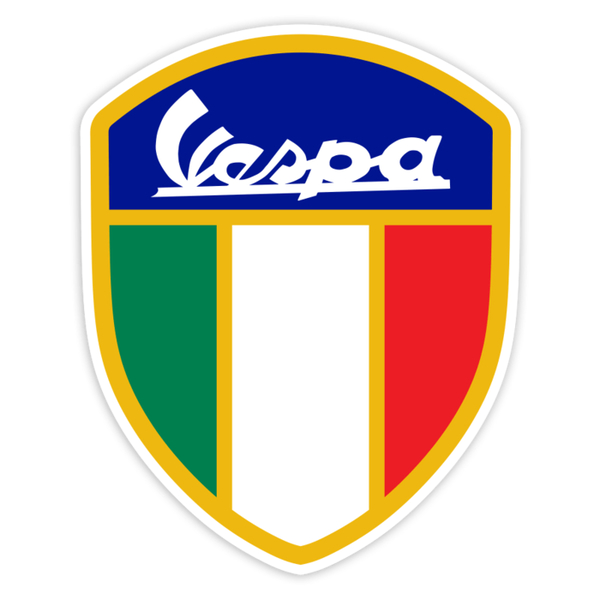 Adesivi per Auto e Moto: Stemma Vespa Classico con Bandiera Italiana