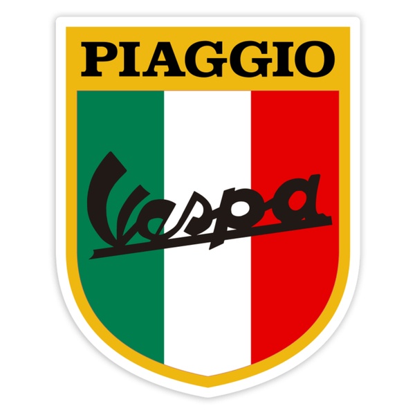 Adesivi per Auto e Moto: Stemma Classico Vespa Italia con Piaggio