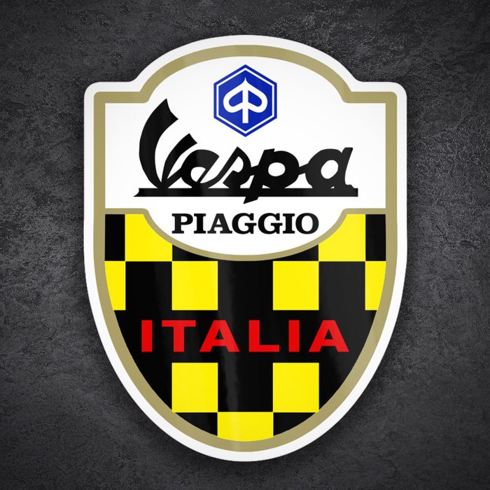 Stemma Piaggio Vespa Italia con Scacchiera Racing 1/1