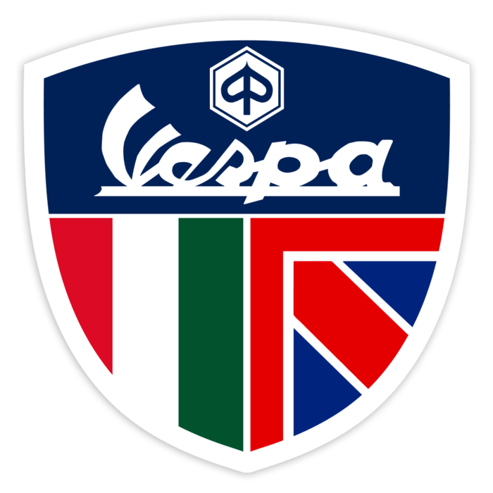 Adesivi per Auto e Moto: Stemma Vespa Italia & Regno Unito
