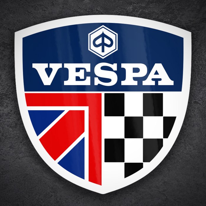 Adesivi per Auto e Moto: Stemma Vespa Regno Unito Racing