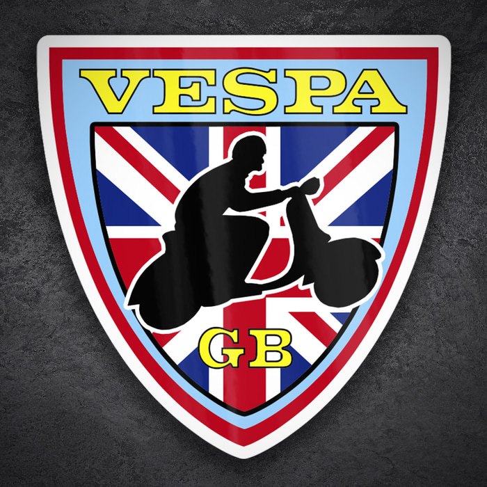 Adesivi per Auto e Moto: Stemma Vespa GB bandiera Regno Unito