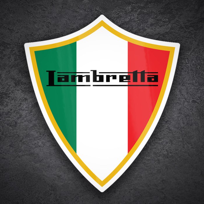 Adesivi per Auto e Moto: Stemma Lambretta bandiera Italia