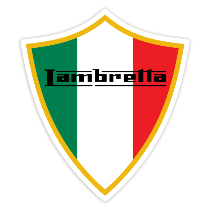 Adesivi per Auto e Moto: Stemma Lambretta bandiera Italia