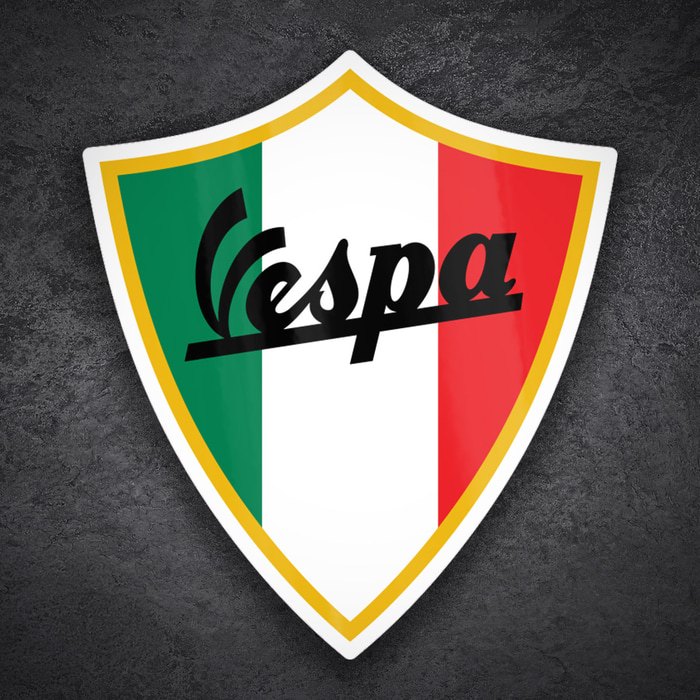 Adesivi per Auto e Moto: Stemma Vespa bandiera Italia