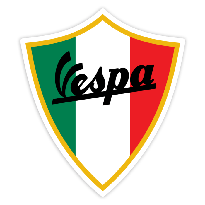 Adesivi per Auto e Moto: Stemma Vespa bandiera Italia