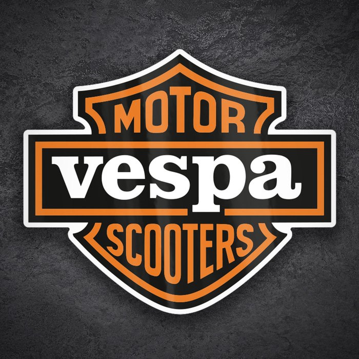 Adesivi per Auto e Moto: Stemma Vespa stile custom