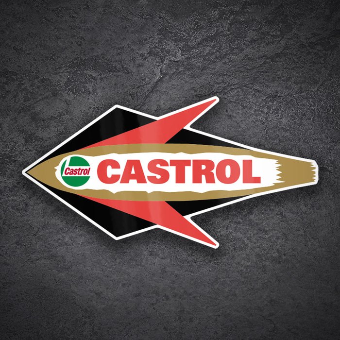 Adesivi per Auto e Moto: Emblema Freccia Sinistra Retrò Castrol