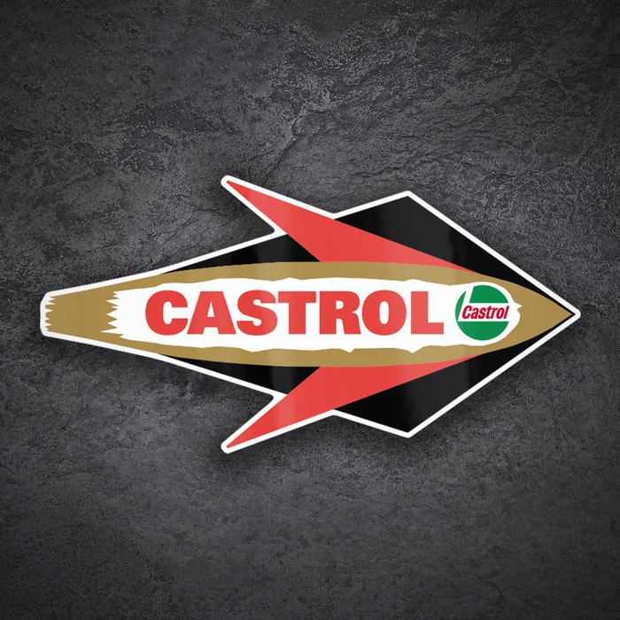 Adesivi per Auto e Moto: Emblema Freccia Destra Retrò Castrol