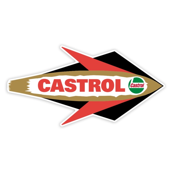 Adesivi per Auto e Moto: Emblema Freccia Destra Retrò Castrol