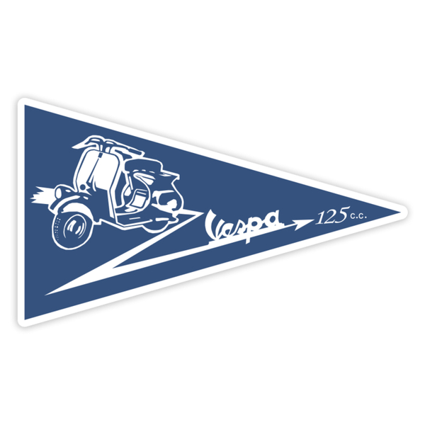 Adesivi per Auto e Moto: Emblema Vespa Blu 125 c.c. Retrò