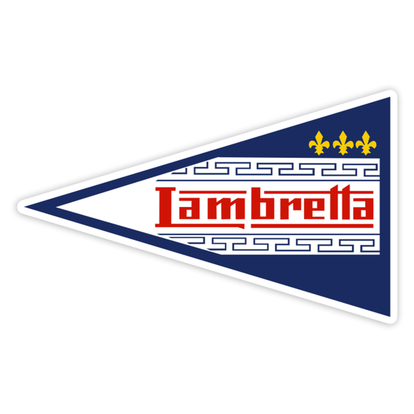 Adesivi per Auto e Moto: Emblema Triangolare Lambretta Blu Classico