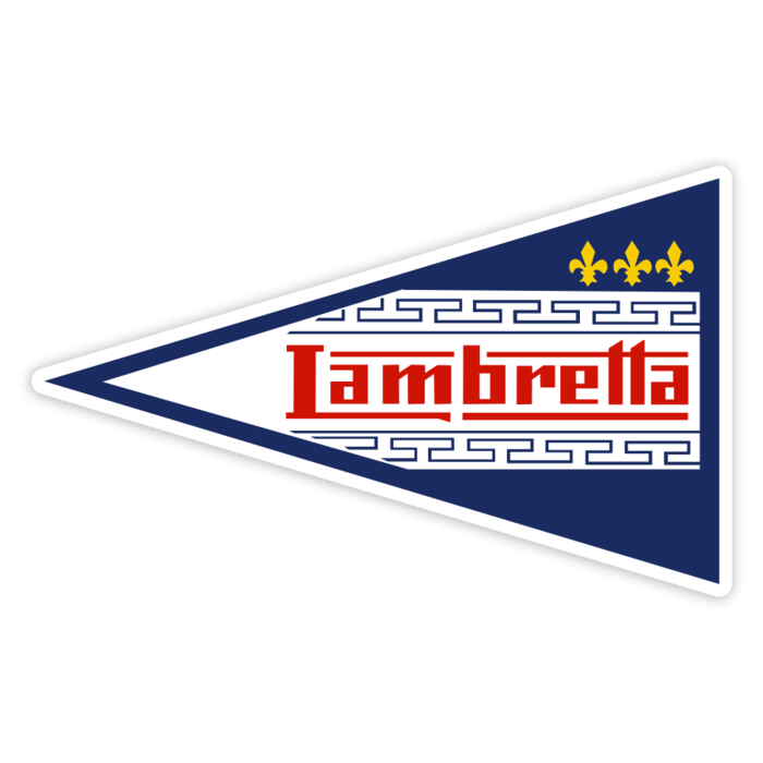 Adesivi per Auto e Moto: Emblema Triangolare Lambretta Blu Classico