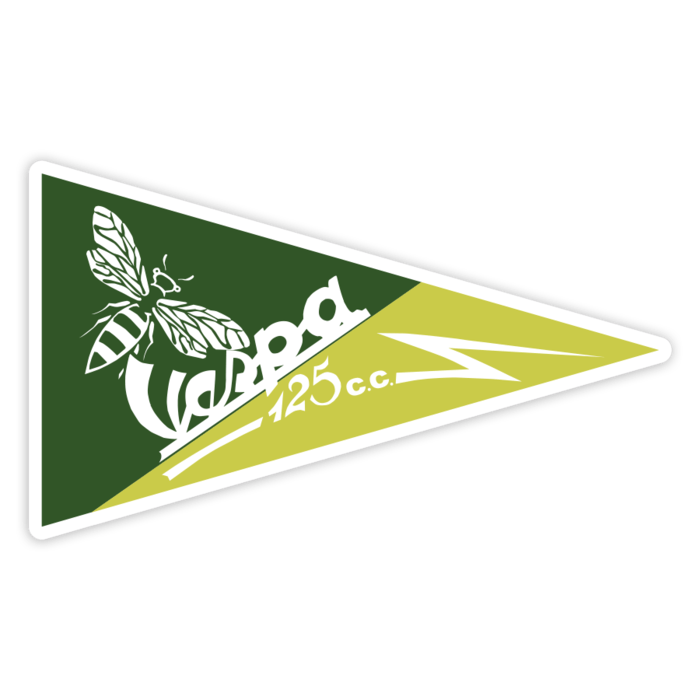 Adesivi per Auto e Moto: Emblema Retrò Vespa 125cc con Ape