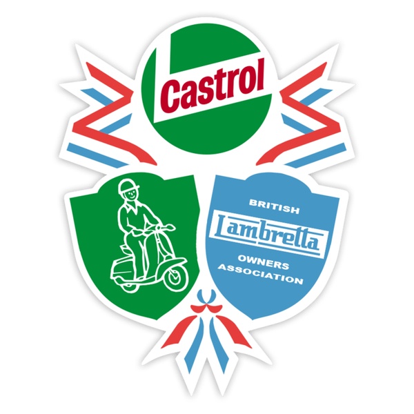 Adesivi per Auto e Moto: Stemma Vintage Lambretta Castrol Stile Britannico