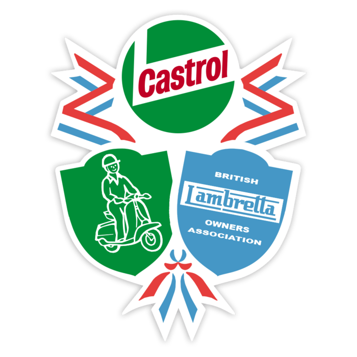Adesivi per Auto e Moto: Stemma Vintage Lambretta Castrol Stile Britannico