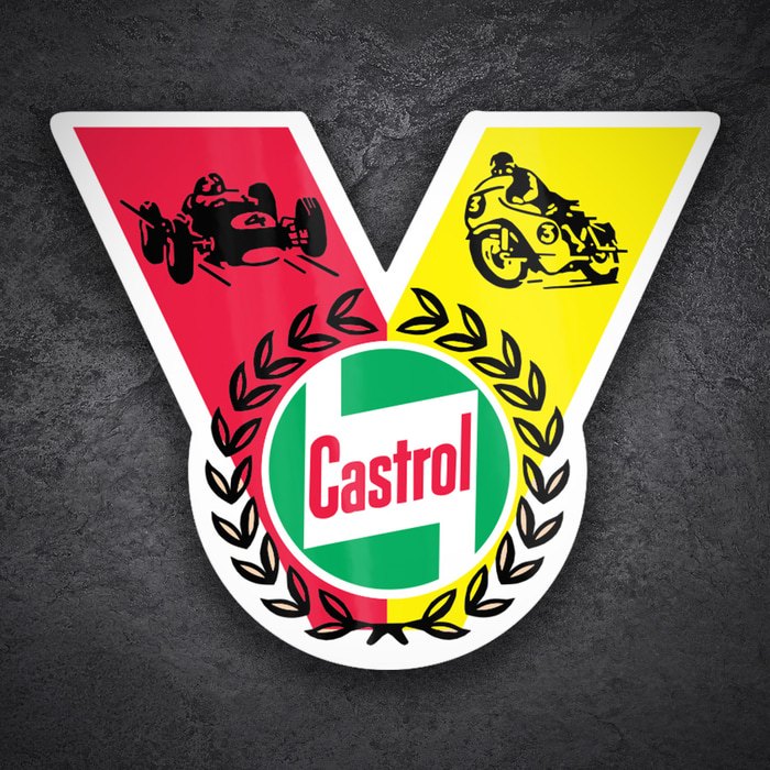 Adesivi per Auto e Moto: Emblema Castrol Vittoria Corse Classiche