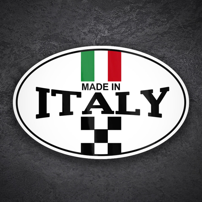 Adesivi per Auto e Moto: Made in Italy bandiera scacchi