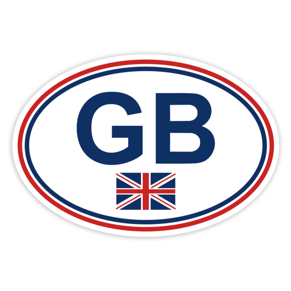 Adesivi per Auto e Moto: GB bandiera Regno Unito ovale