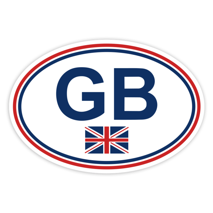 Adesivi per Auto e Moto: GB bandiera Regno Unito ovale