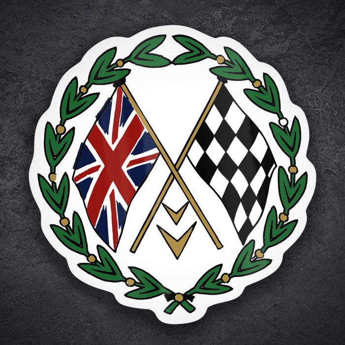 Adesivi per Auto e Moto: Bandiera GB scacchi corona