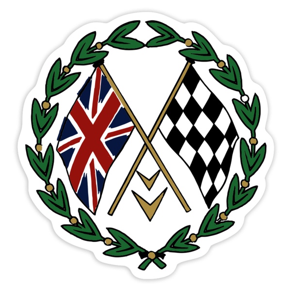 Adesivi per Auto e Moto: Bandiera GB scacchi corona