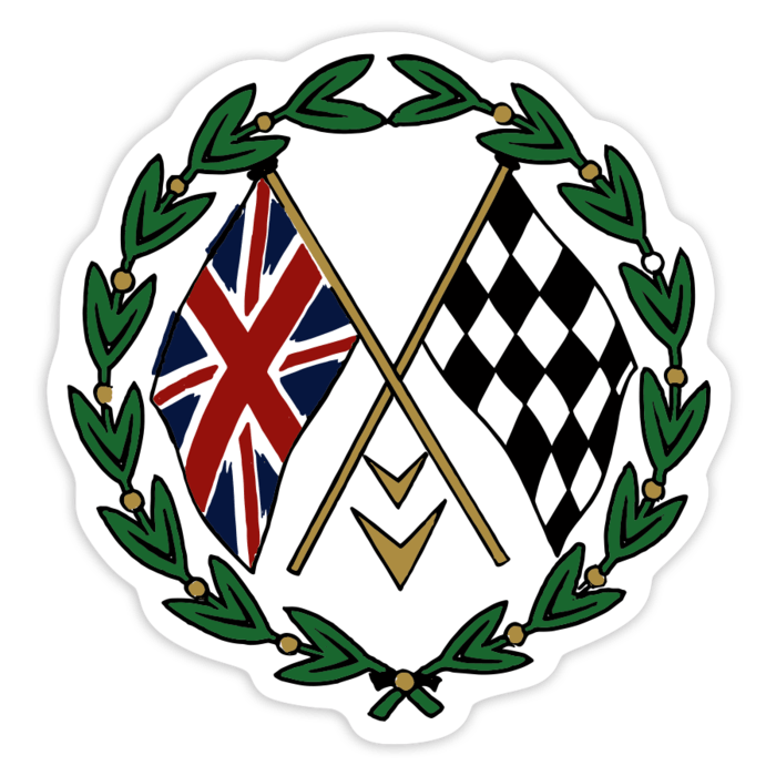 Adesivi per Auto e Moto: Bandiera GB scacchi corona