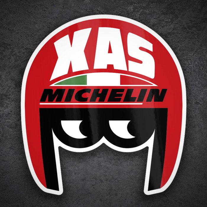 Adesivi per Auto e Moto: XAS Michelin Casco Retrò