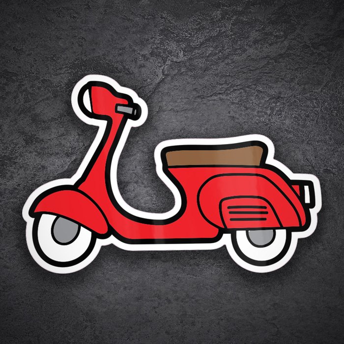 Adesivi per Auto e Moto: Silueta Vespa Rossa Semplice